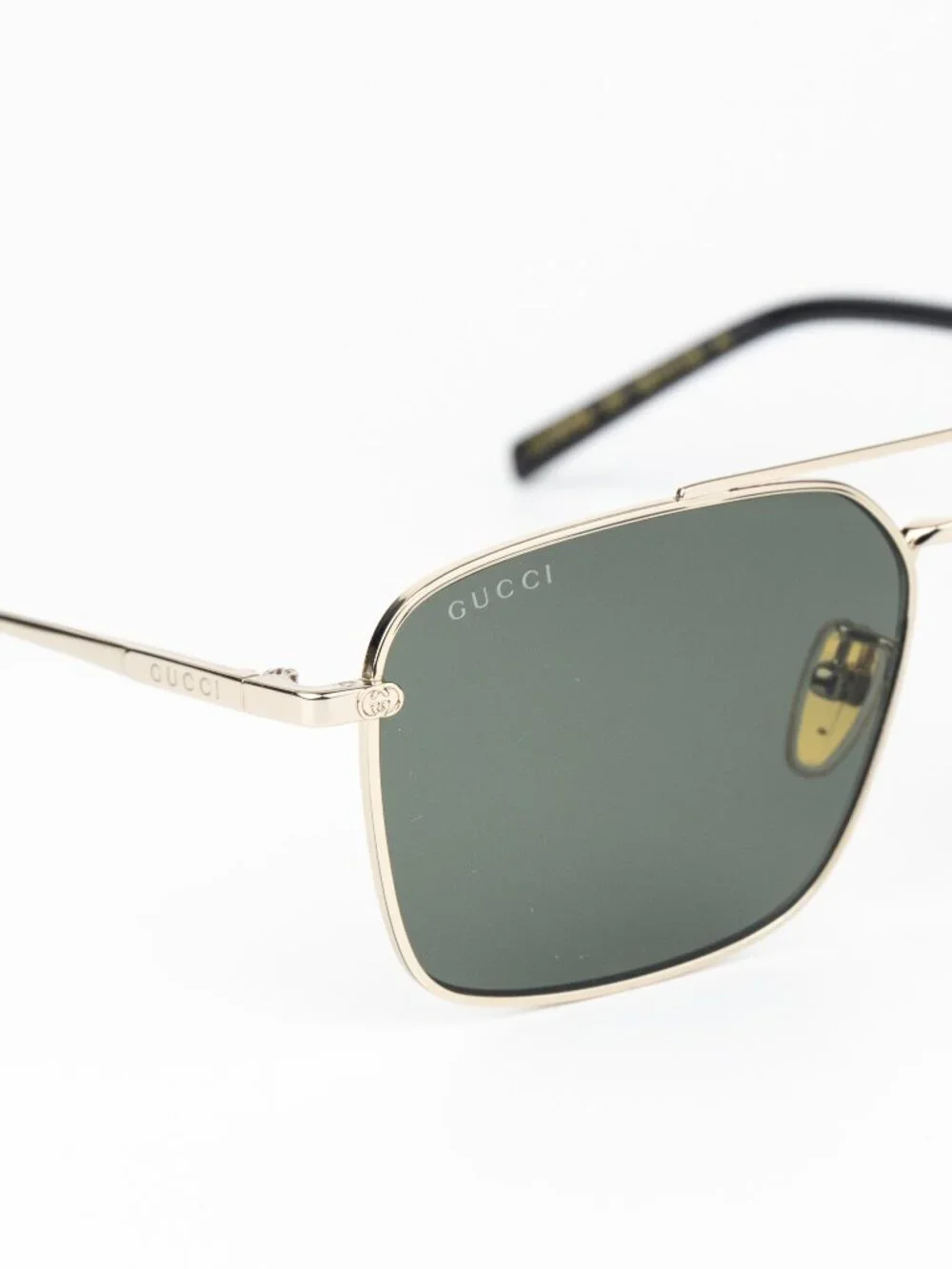 Gucci Men Sunglasses Gold Grey Rectangular GG1957SA 001 NEW AUTHENTIC